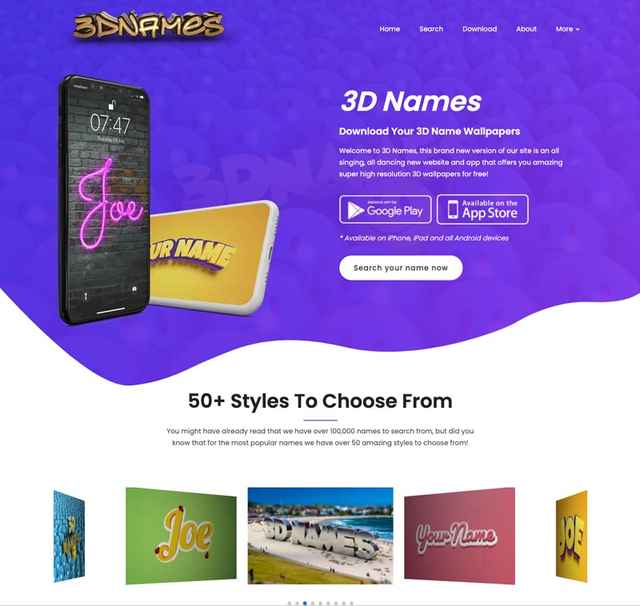 New 3D Names Website Launch (V7)