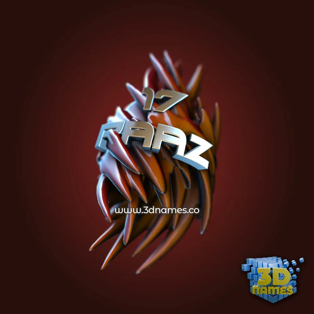 17 raaz in Red Twisted style - 3D name wallpaper