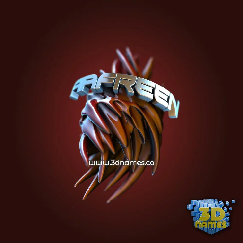 aafreen in Red Twisted style - 3D name wallpaper