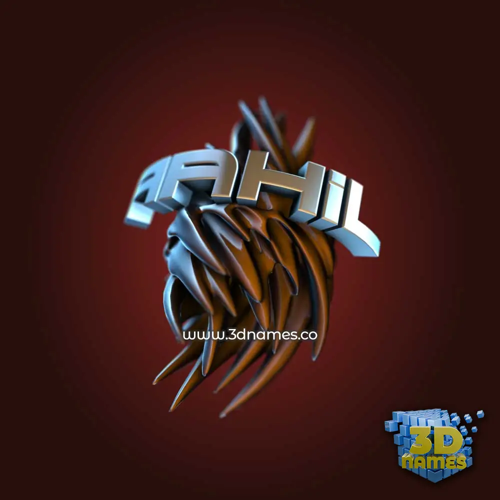 aahil in Red Twisted style - 3D name wallpaper