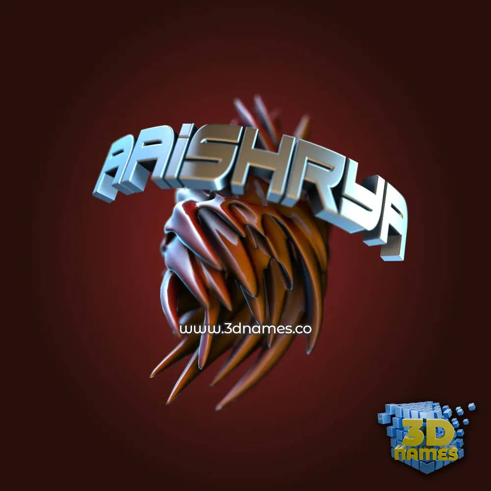 aaishrya in Red Twisted style - 3D name wallpaper