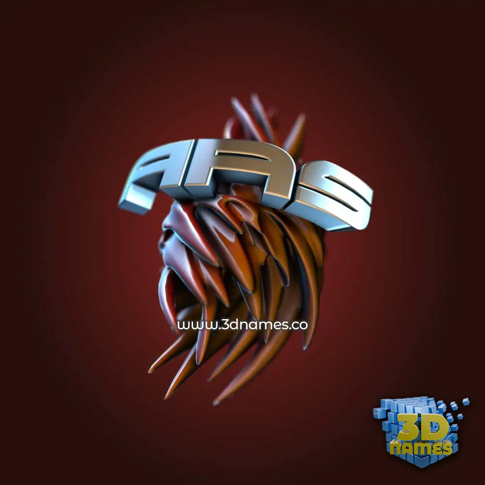 aas in Red Twisted style - 3D name wallpaper