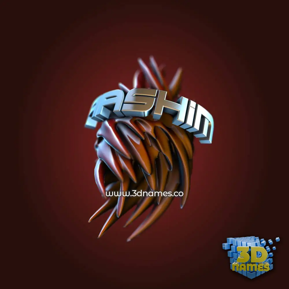 aashim in Red Twisted style - 3D name wallpaper