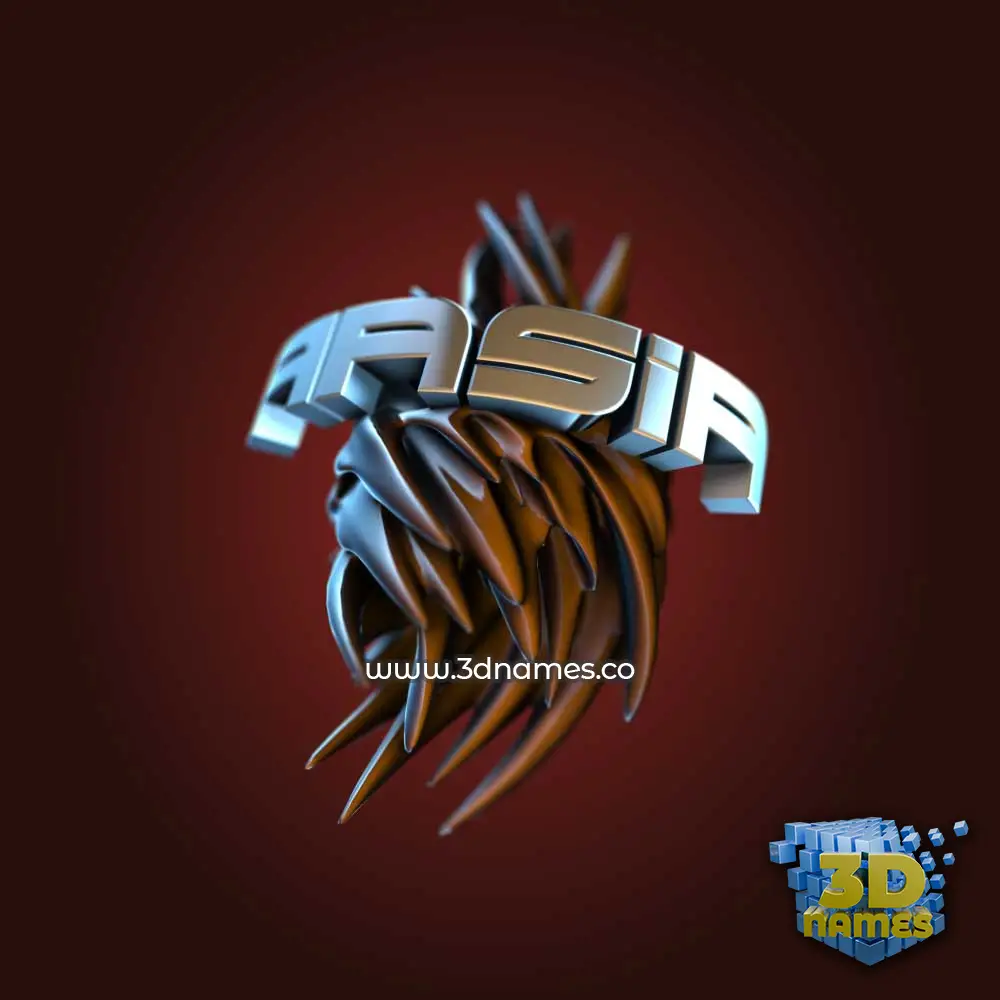 aasia in Red Twisted style - 3D name wallpaper