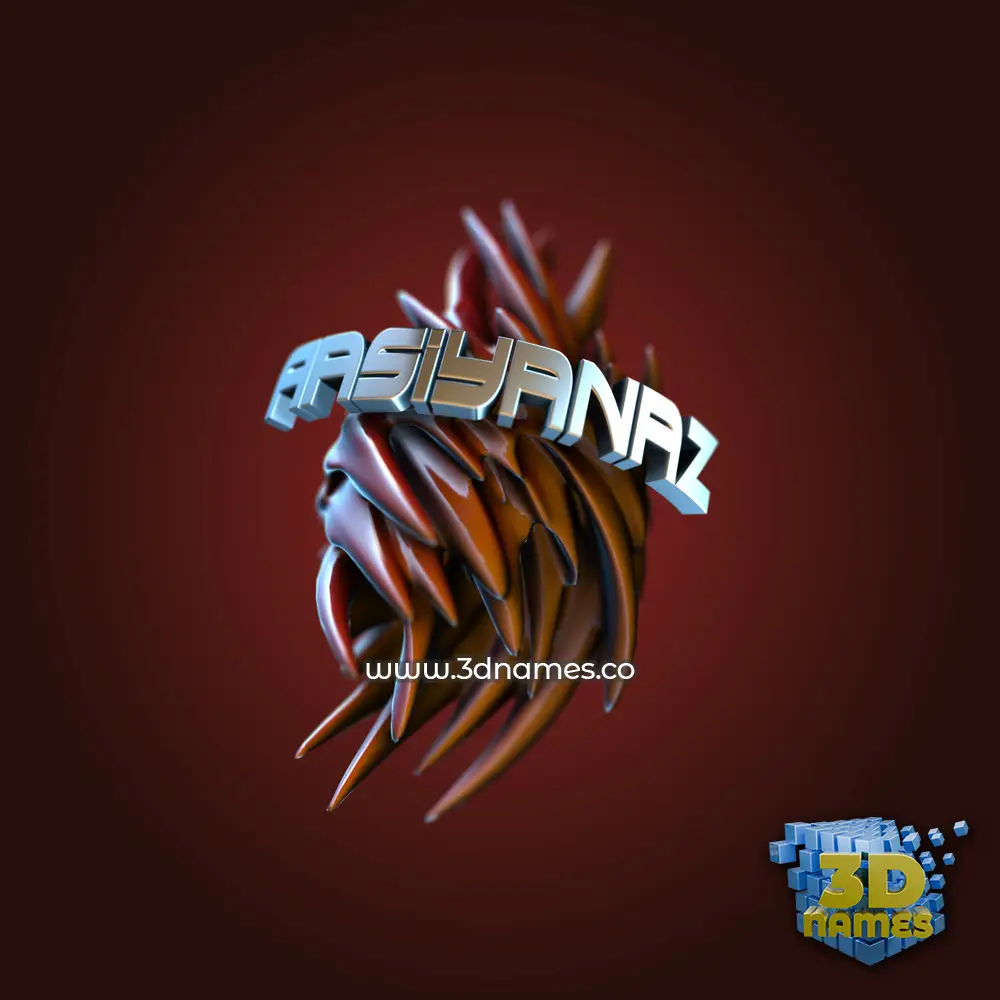 aasiyanaz in Red Twisted style - 3D name wallpaper