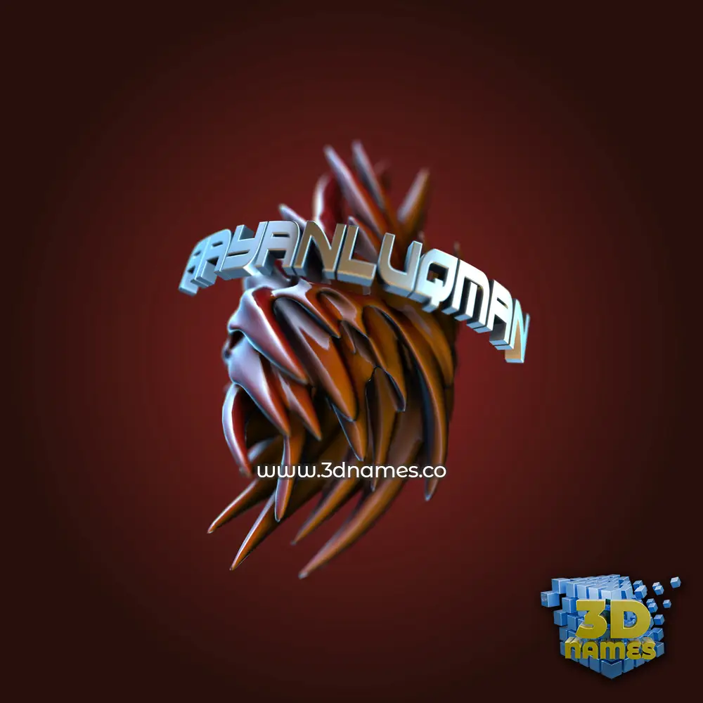 aayanluqman in Red Twisted style - 3D name wallpaper