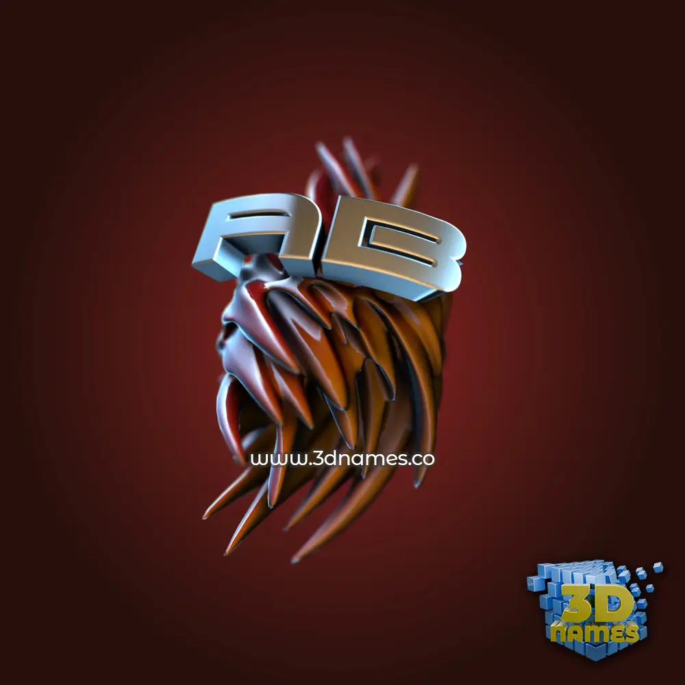 ab in Red Twisted style - 3D name wallpaper