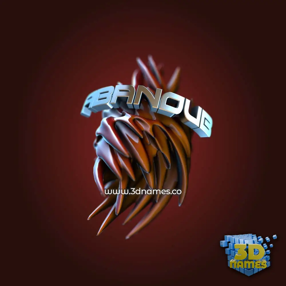 abanoub in Red Twisted style - 3D name wallpaper