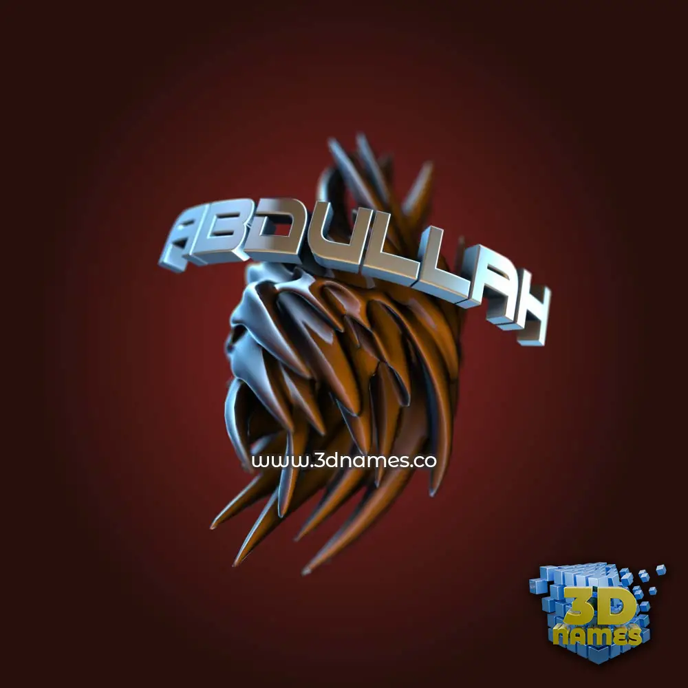abdullah in Red Twisted style - 3D name wallpaper