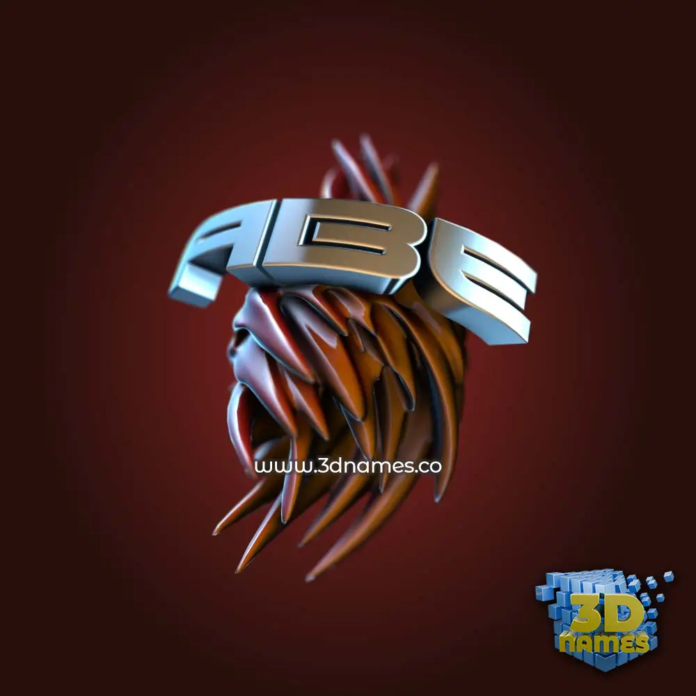 abe in Red Twisted style - 3D name wallpaper