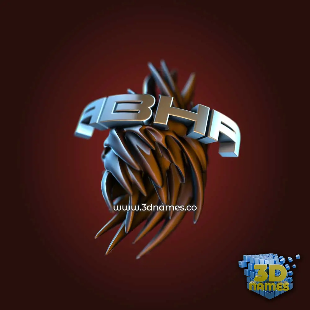 abha in Red Twisted style - 3D name wallpaper