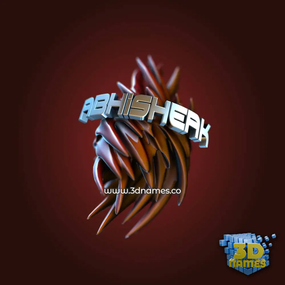 abhisheak in Red Twisted style - 3D name wallpaper