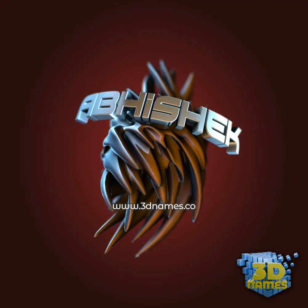 abhishek in Red Twisted style - 3D name wallpaper