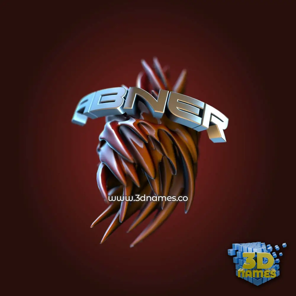 abner in Red Twisted style - 3D name wallpaper