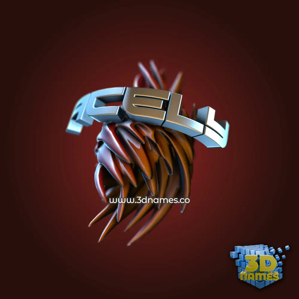acely in Red Twisted style - 3D name wallpaper