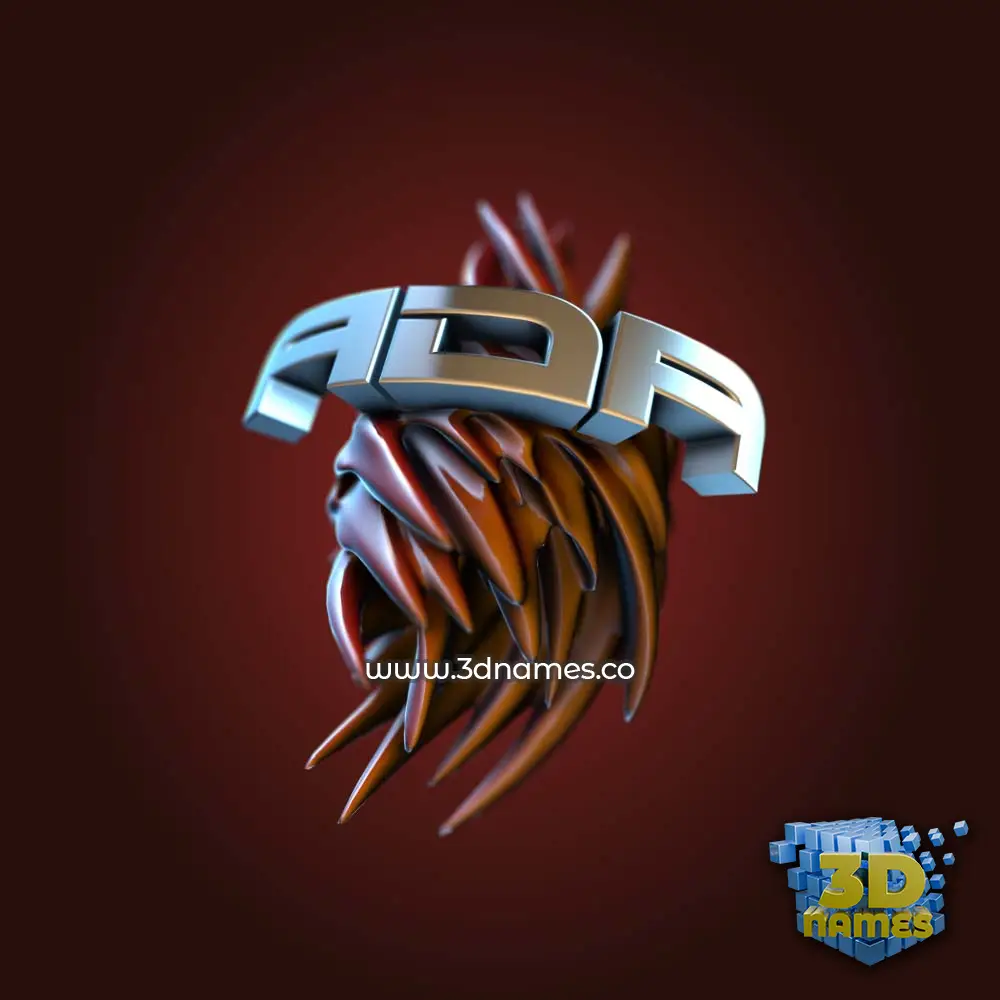 ada in Red Twisted style - 3D name wallpaper