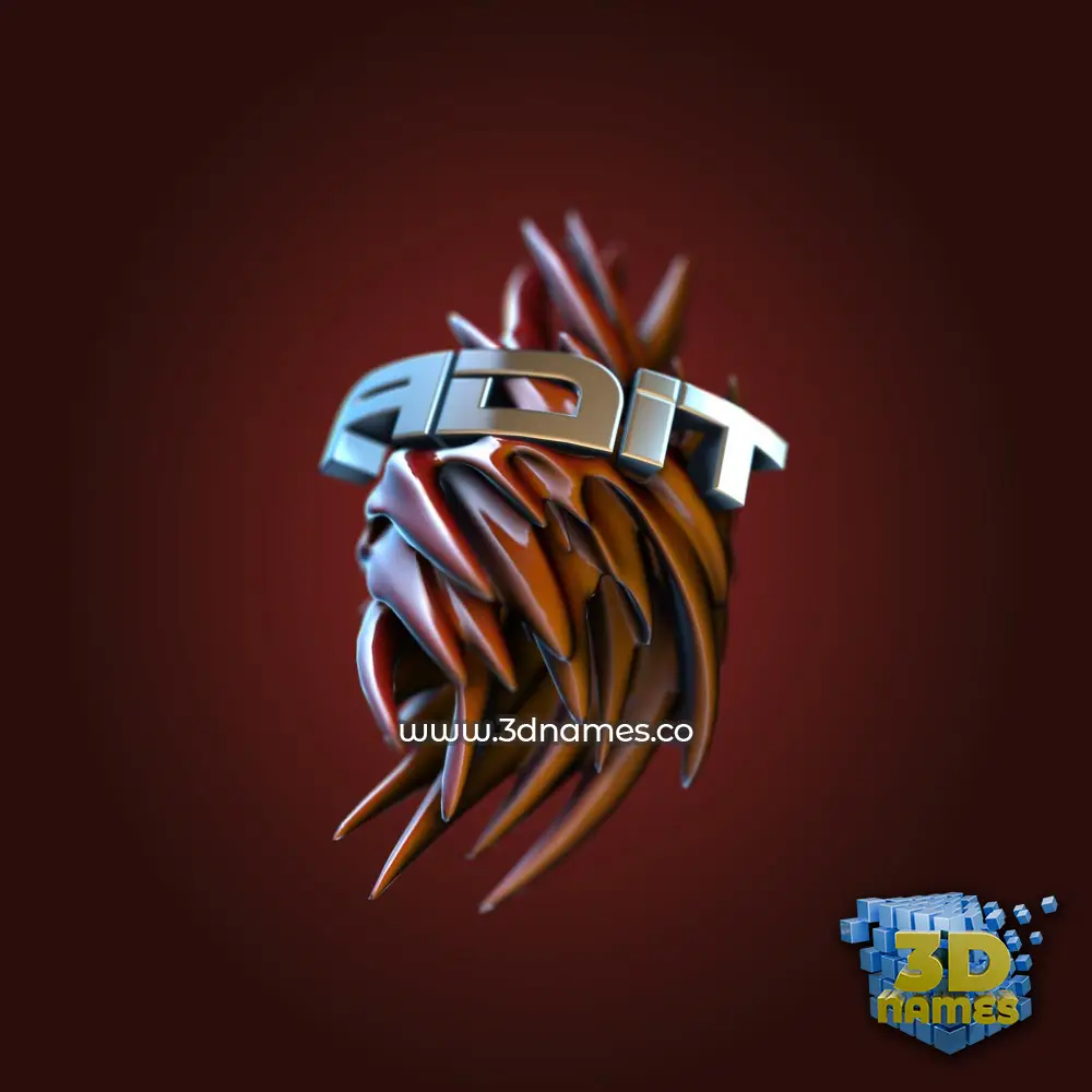 adit in Red Twisted style - 3D name wallpaper