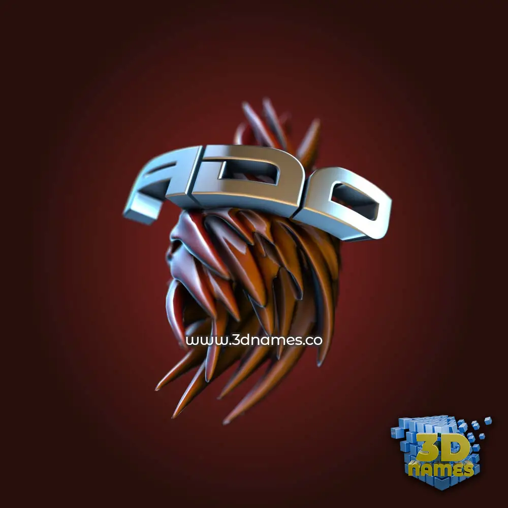 ado in Red Twisted style - 3D name wallpaper
