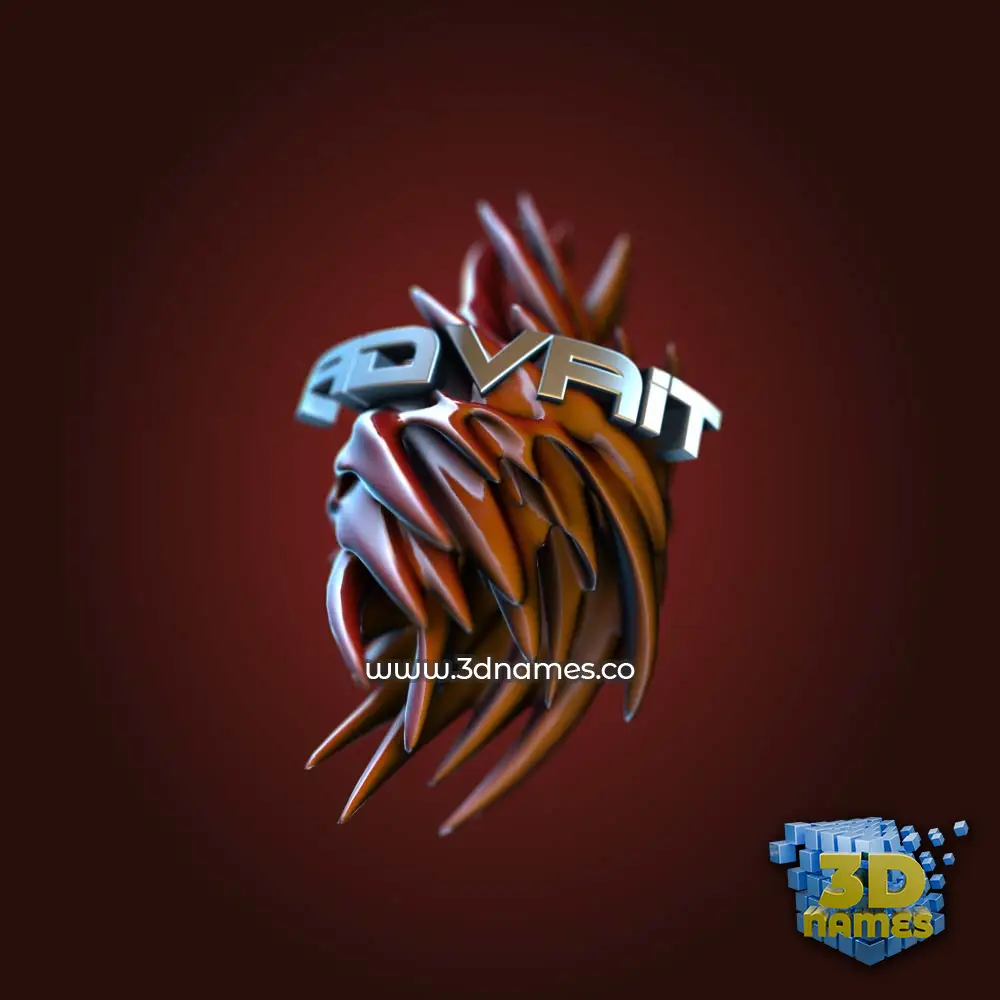 advait in Red Twisted style - 3D name wallpaper