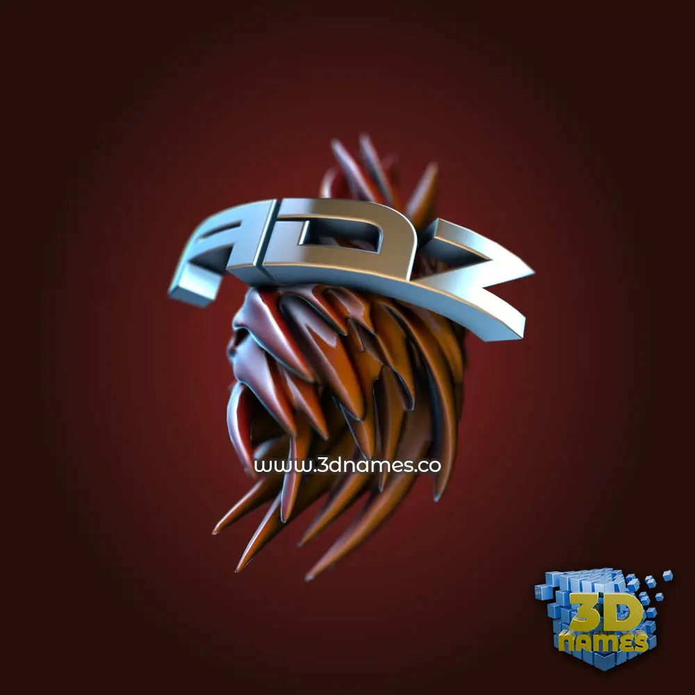 adz in Red Twisted style - 3D name wallpaper