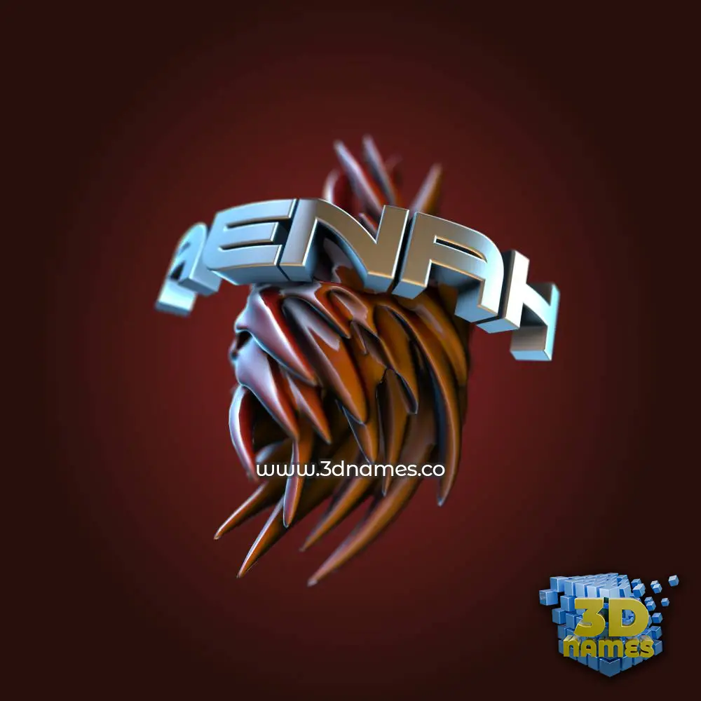 aenah in Red Twisted style - 3D name wallpaper
