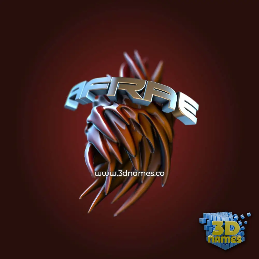 afrae in Red Twisted style - 3D name wallpaper