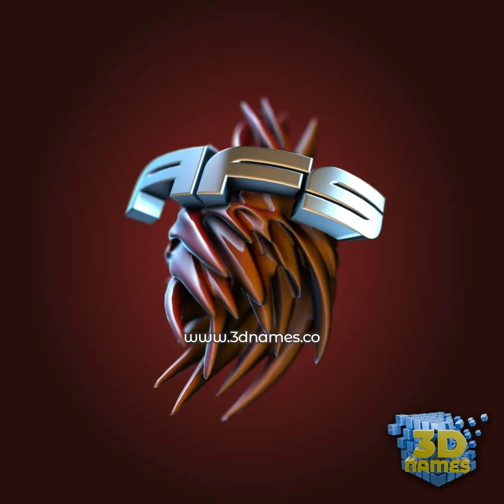 afs in Red Twisted style - 3D name wallpaper