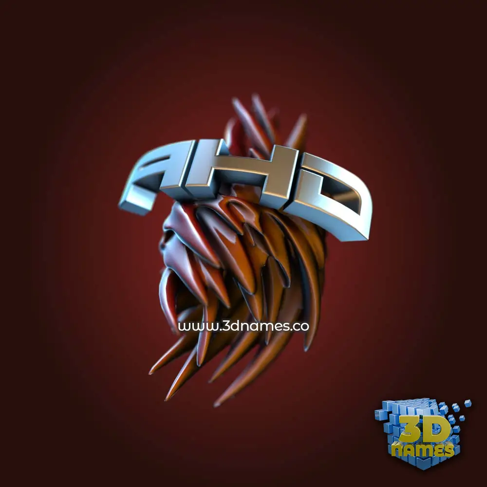 ahd in Red Twisted style - 3D name wallpaper