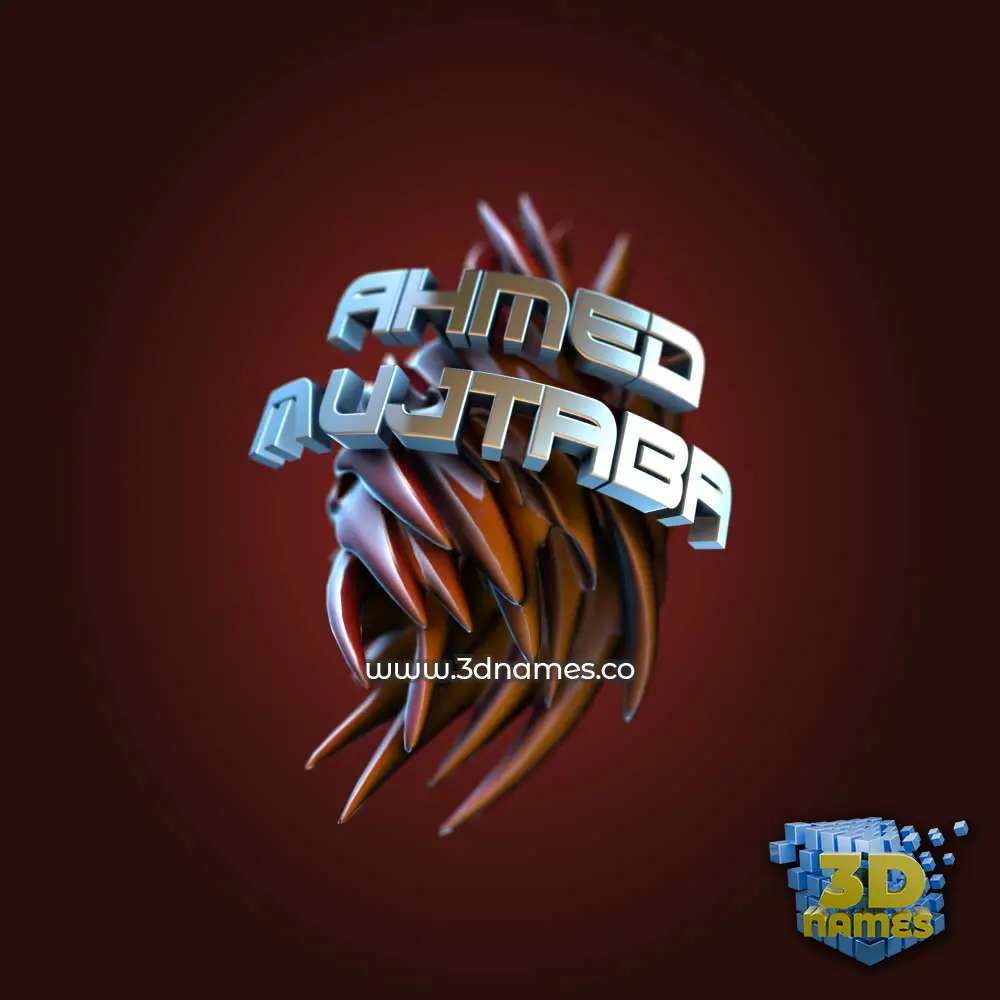 ahmed mujtaba in Red Twisted style - 3D name wallpaper