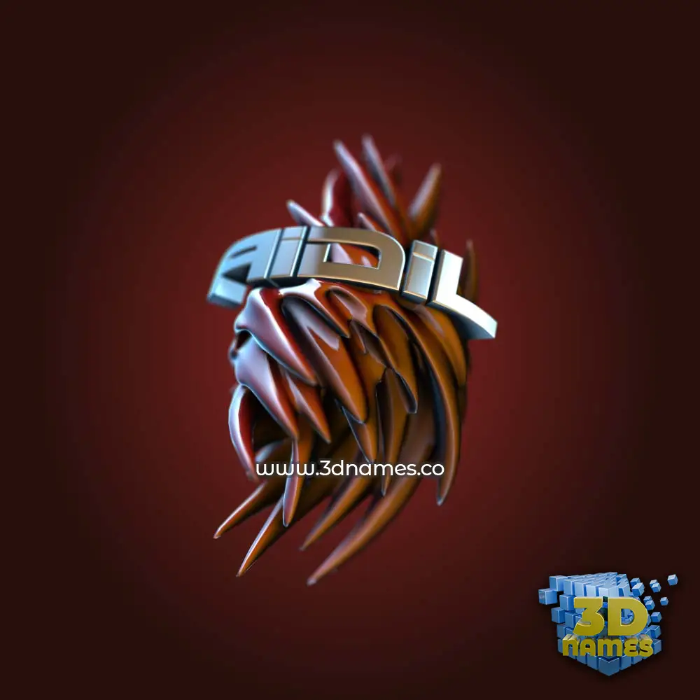 aidil in Red Twisted style - 3D name wallpaper