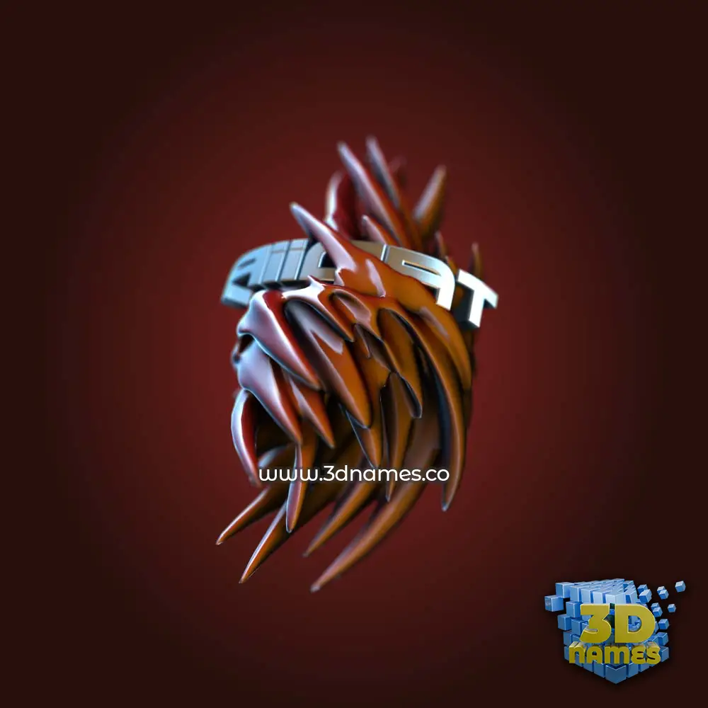 aiioat in Red Twisted style - 3D name wallpaper