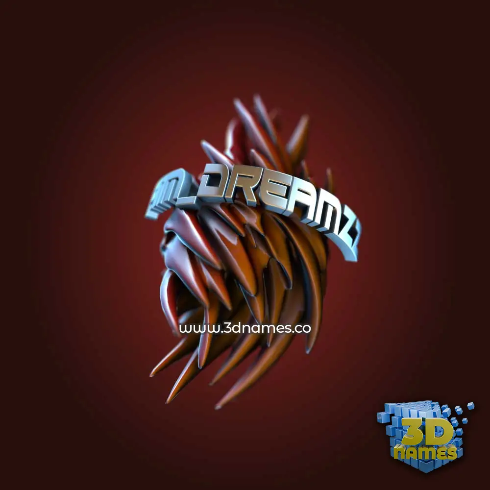 aim dreamzz in Red Twisted style - 3D name wallpaper