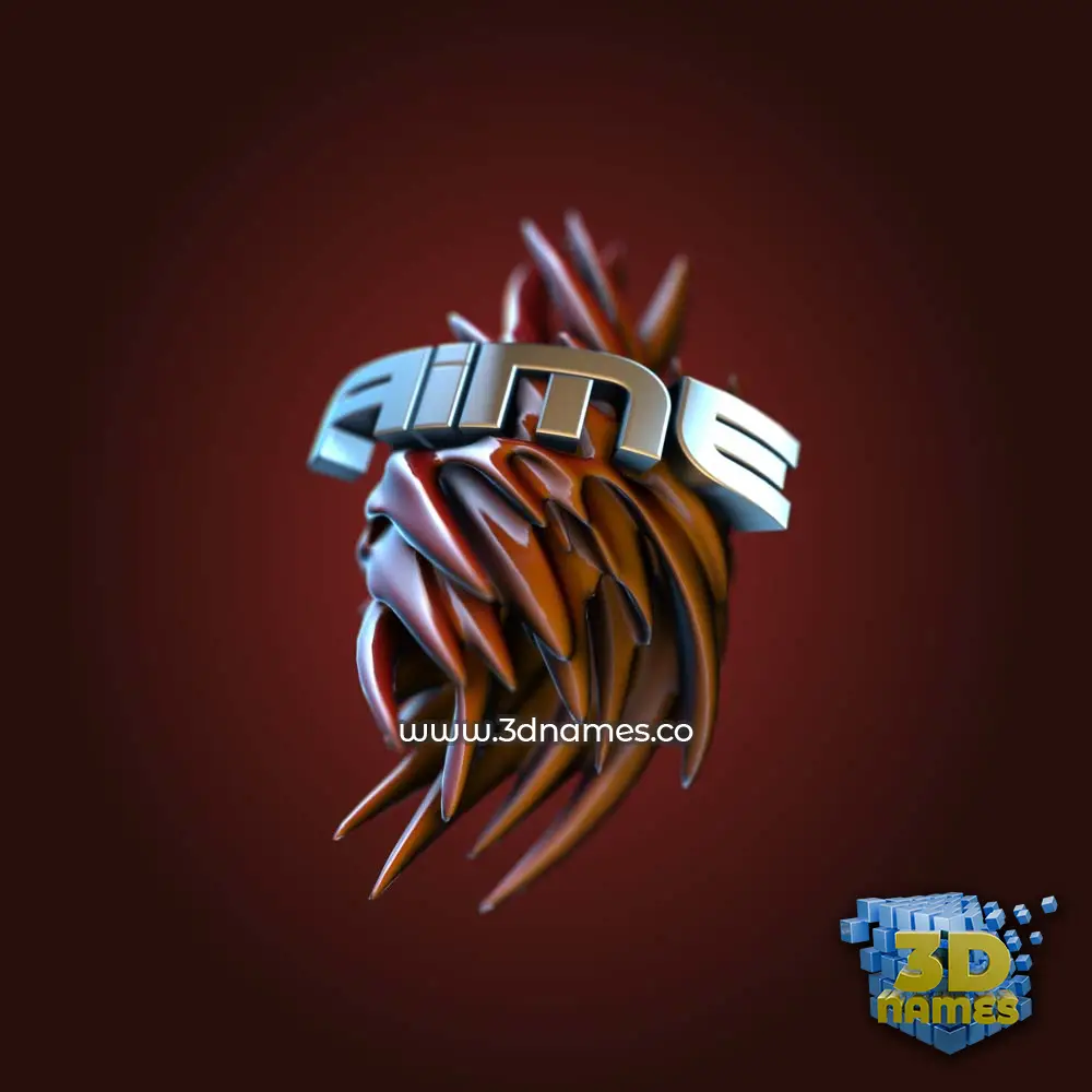 aime in Red Twisted style - 3D name wallpaper