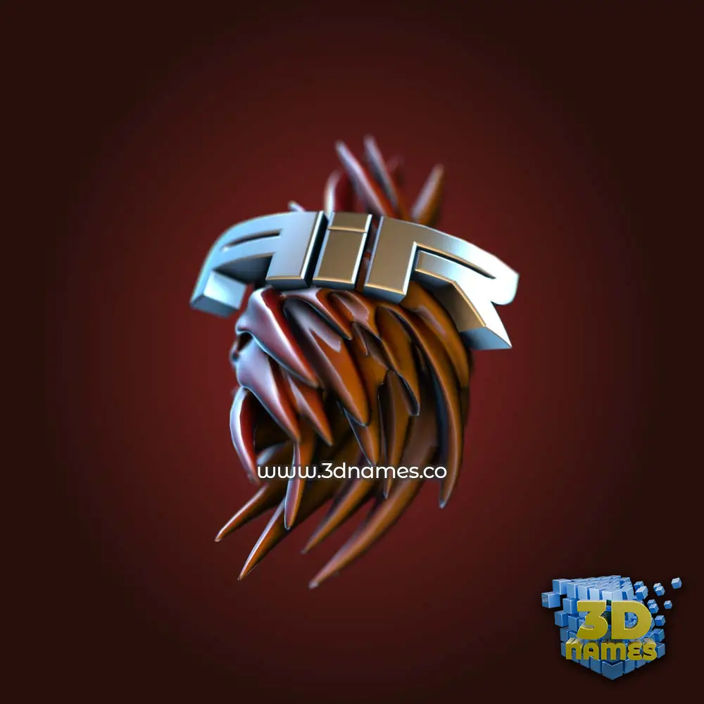 air in Red Twisted style - 3D name wallpaper