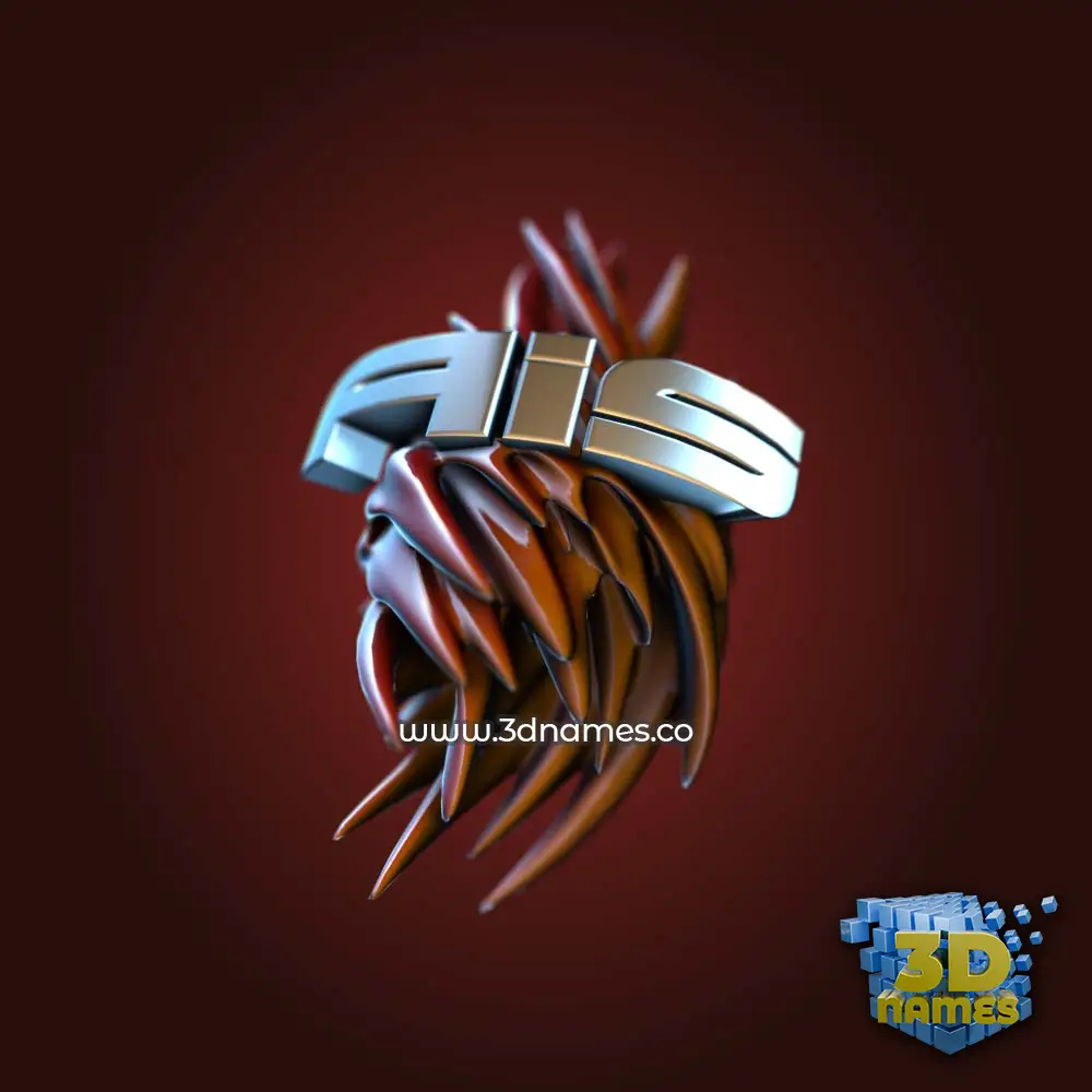 ais in Red Twisted style - 3D name wallpaper