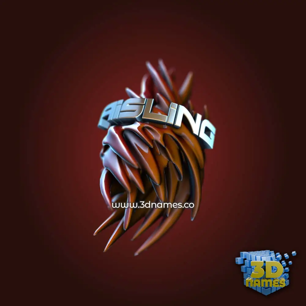 aisling in Red Twisted style - 3D name wallpaper