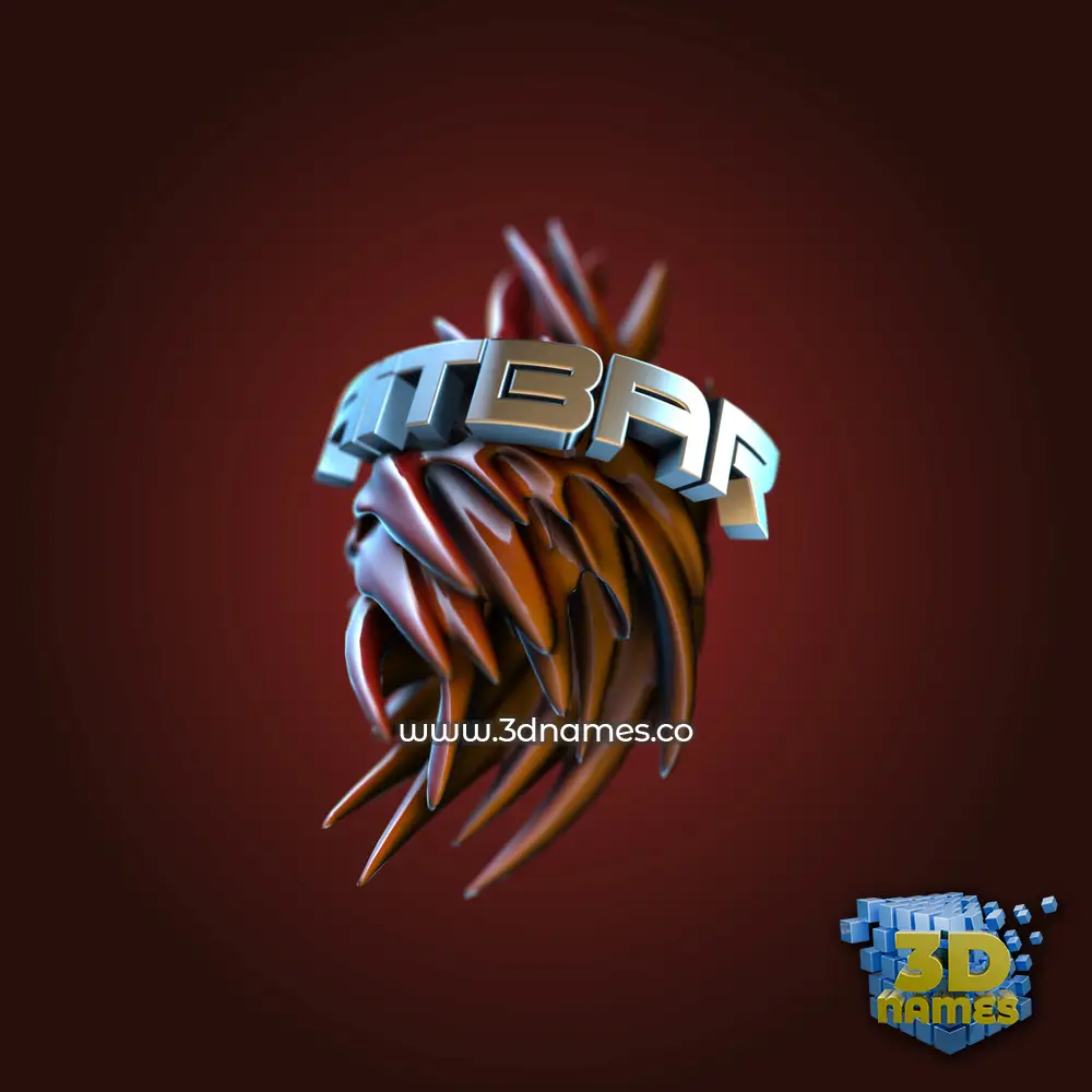 aitbar in Red Twisted style - 3D name wallpaper