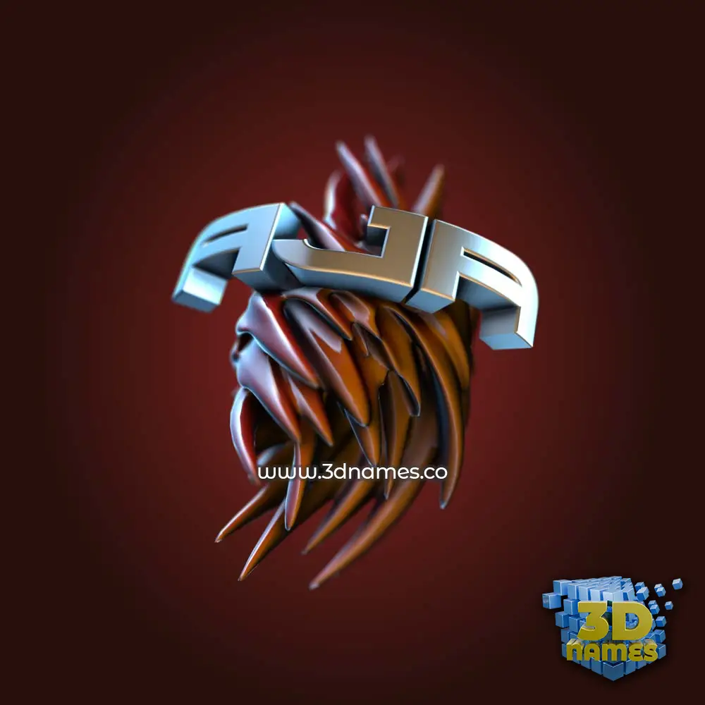 aja in Red Twisted style - 3D name wallpaper