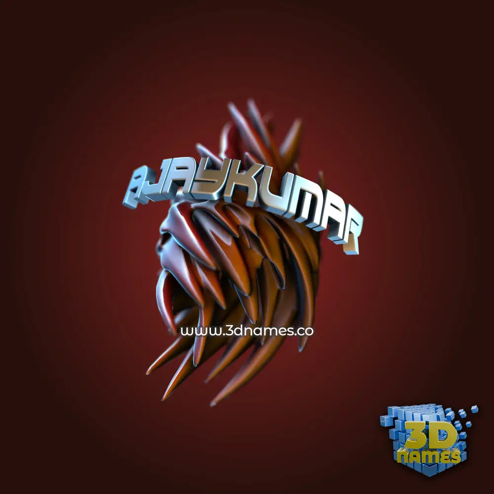 ajaykumar in Red Twisted style - 3D name wallpaper
