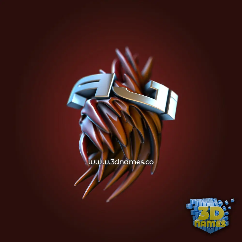 aji in Red Twisted style - 3D name wallpaper