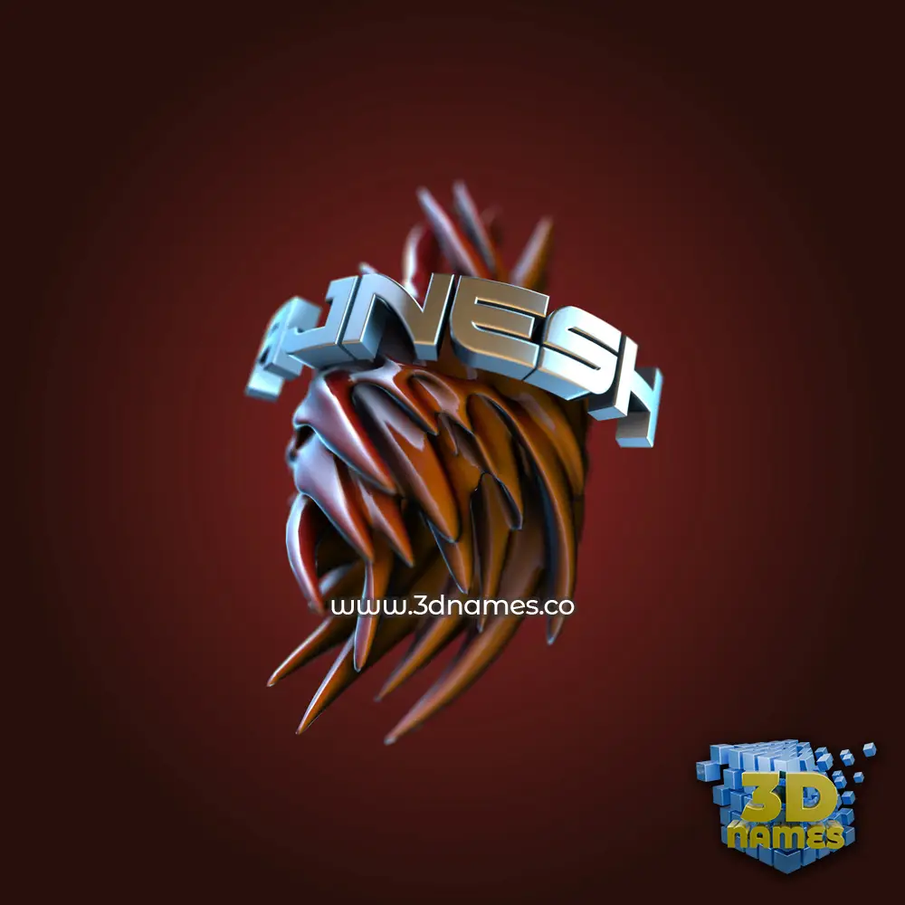 ajnesh in Red Twisted style - 3D name wallpaper
