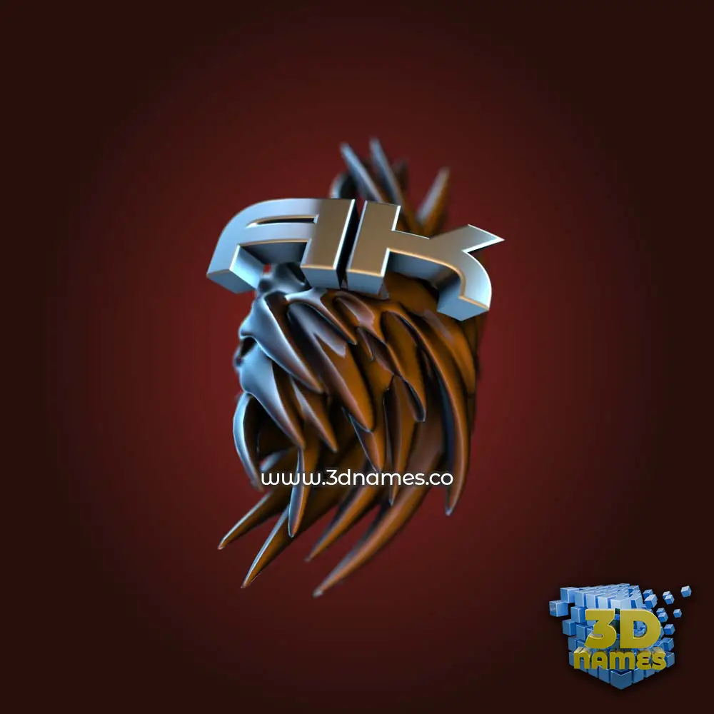 ak in Red Twisted style - 3D name wallpaper