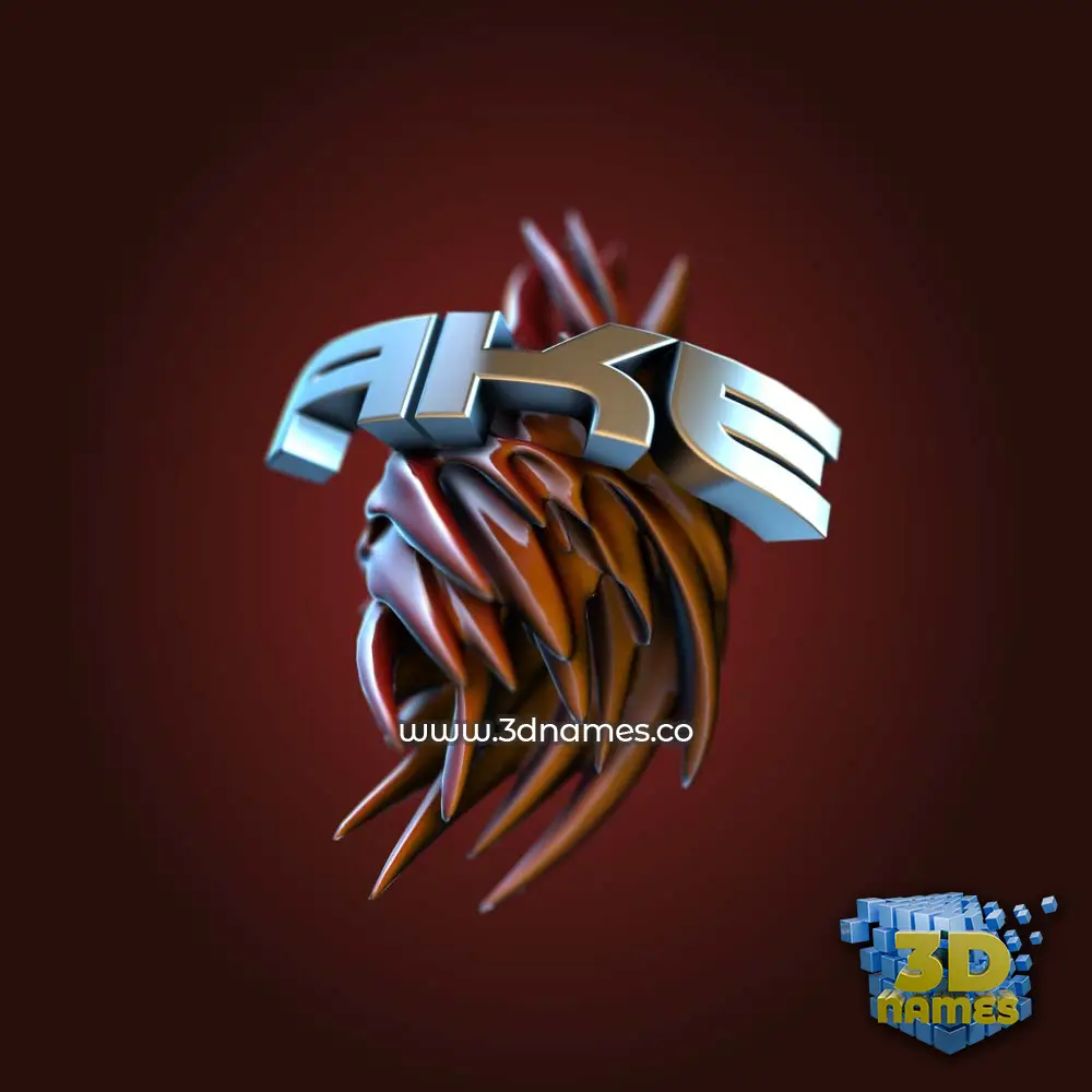 ake in Red Twisted style - 3D name wallpaper