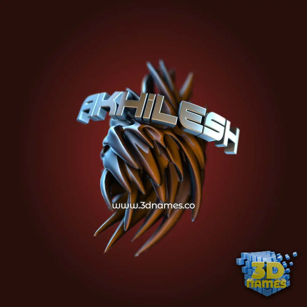 akhilesh in Red Twisted style - 3D name wallpaper