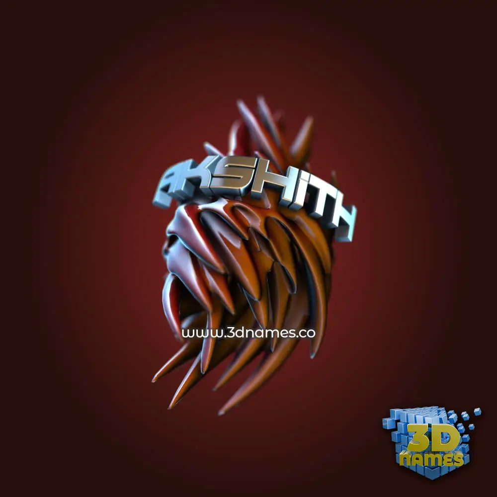 akshith in Red Twisted style - 3D name wallpaper