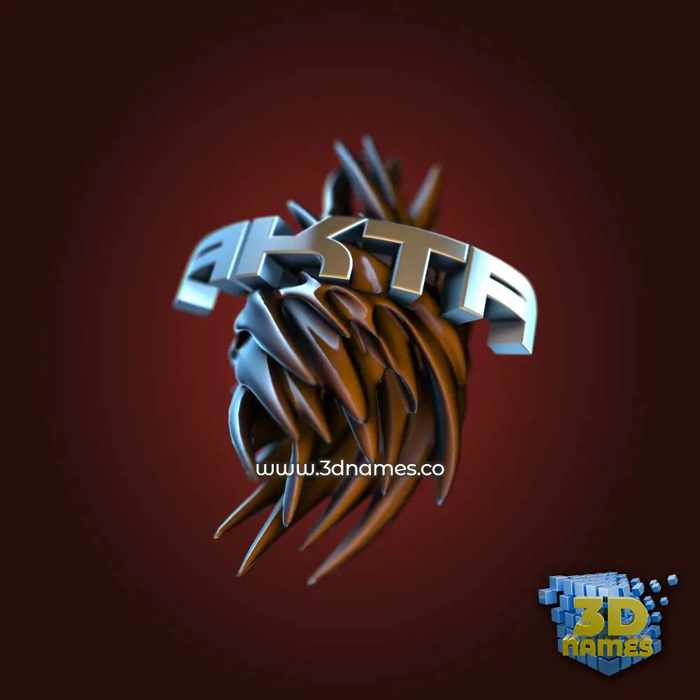 akta in Red Twisted style - 3D name wallpaper