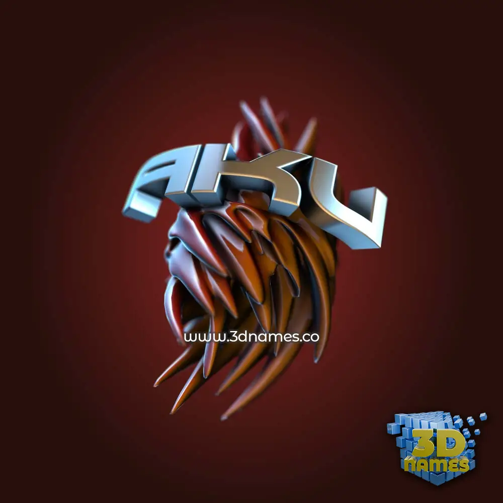 aku in Red Twisted style - 3D name wallpaper