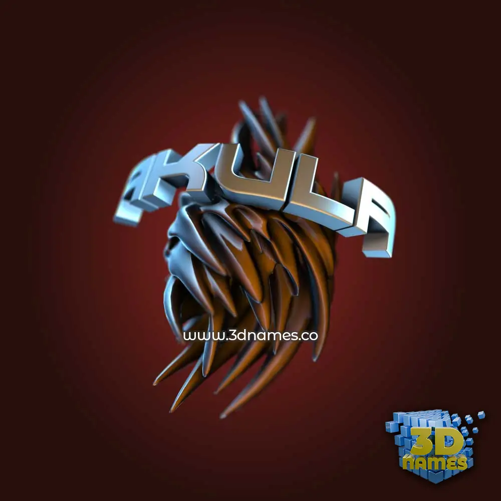 akula in Red Twisted style - 3D name wallpaper