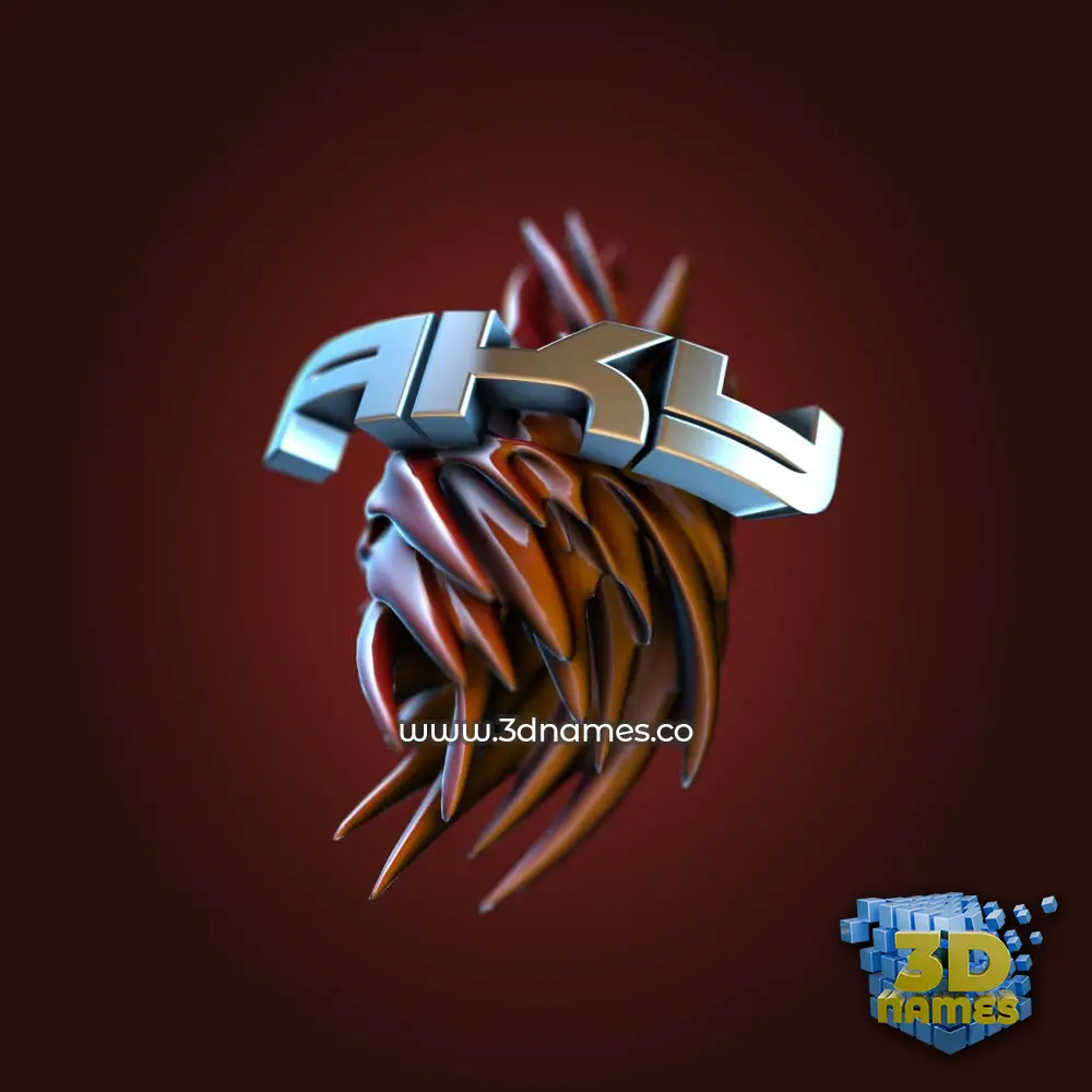 aky in Red Twisted style - 3D name wallpaper