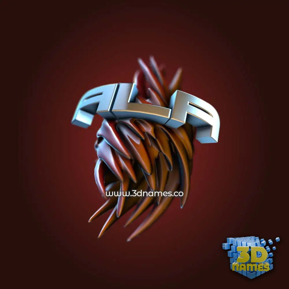 ala in Red Twisted style - 3D name wallpaper